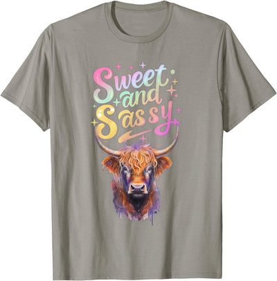 Charm Sweet and Sassy Highland Cow T-Shirt