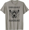 Trendy Apparel Trendy Unbearably Handsome Stunning Bear Face T-Shirt - Slate Grey