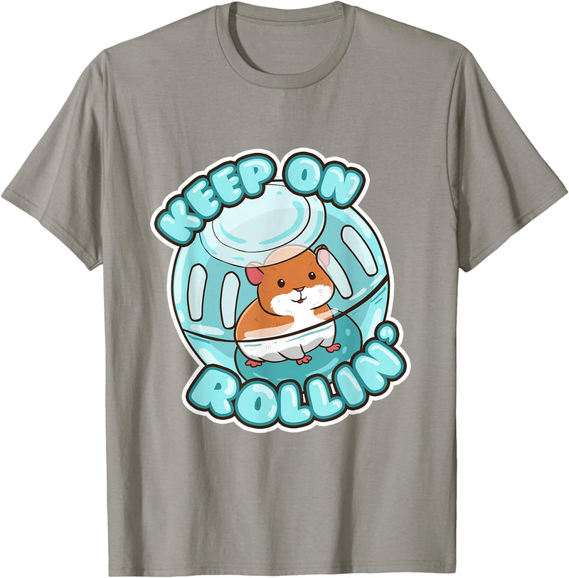 Keep On Rolling Cute Hamster Hammy Owner Pet Lover Gift T-Shirt - Slate Grey