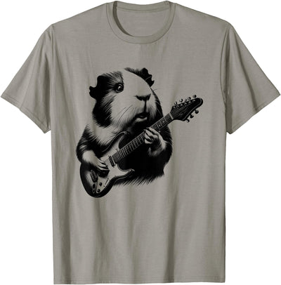 Guinea Pig Playing Electric Guitar Rock Star Guitarist T-Shirt
