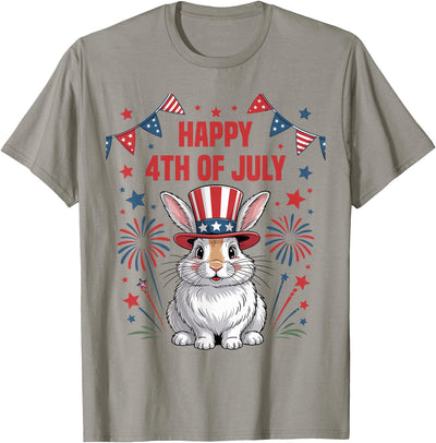 Happy 4th of July Patriotic Bunny T-Shirt