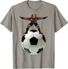 Behrbones Clothing Bear Goalie On Soccer Ball - by Behrbones T-Shirt - Slate Grey