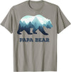 Dramabite Papa Bear Wildlife Father's Day Gift for Dad, Daddy or Dada T-Shirt - Slate Grey