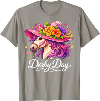 Funny Outfit Men Women 2026 Horse Racing Funny Derby Day 2026 Horse Racing T-Shirt - Slate Grey