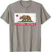 Graphic Club Inc. California Republic Flag - CA - Distressed Design - Classic T-Shirt - Slate Grey