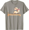 Cute Bunny Doing Pilates Reformer Machine Easter Rabbit T-Shirt in Slate Grey