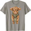 Farmer Cute Women Highland Cow Shirts Cozy Fall Autumn Highland Cow T-Shirt - Slate Grey