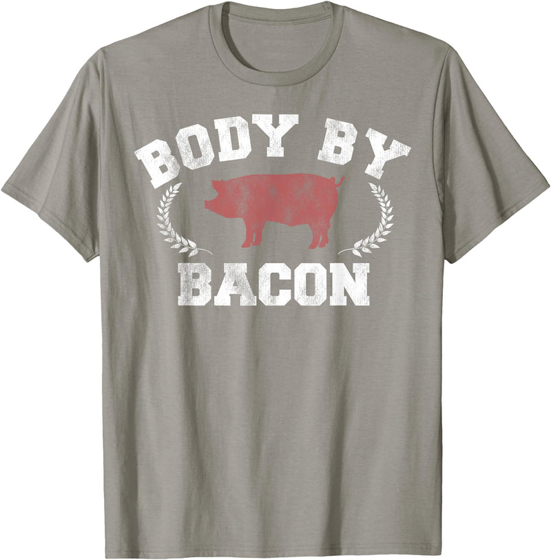 Trendy Apparel Body By Bacon Pig Vintage Collegiate T-Shirt - Slate Grey