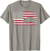 Pig Hog Farm Farmer 4th of July Shirt American Flag America T-Shirt - Slate Grey