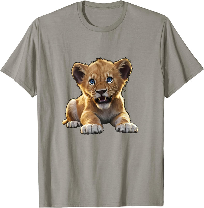 Lion Cubs Cute Lion Shirt Lions Lovers Gifts Lion Cub Angry Lion Lovers Lion Shirt Boys Girls Male Lions T-Shirt - Slate Grey