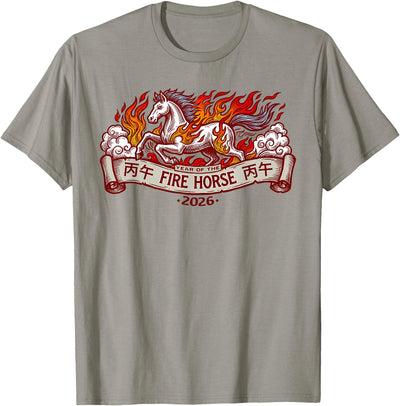 Unique Firehorse Zodiac Gifts Year of the Fire Horse 2026 T-Shirt - Chinese Zodiac Lunar T-Shirt