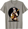 Music Lovers Alpaca Llama playing Guitar Llama playing Electric Guitar, Llama Guitarist T-Shirt - Slate Grey