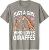 Giraffe Gift For Giraffe Lover Accessories & Stuff Funny Giraffe Design for Women Girls Safari Giraffe Lovers T-Shirt - Slate Grey