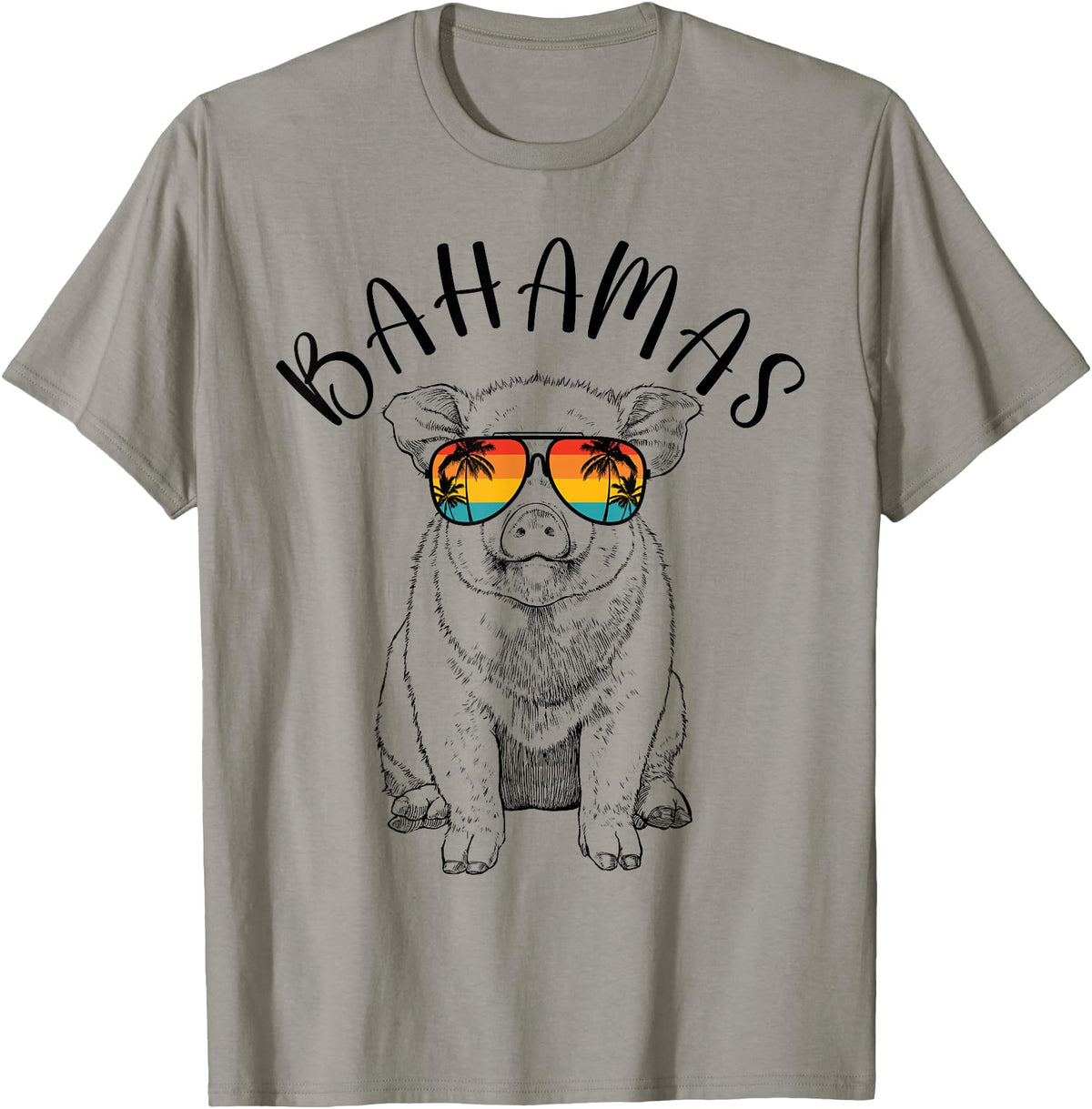 Funny Swimming Pigs It's Better in the Bahamas Bahamas Pig Bahamas Souvenir Family Vacation Trip T-Shirt - Slate Grey