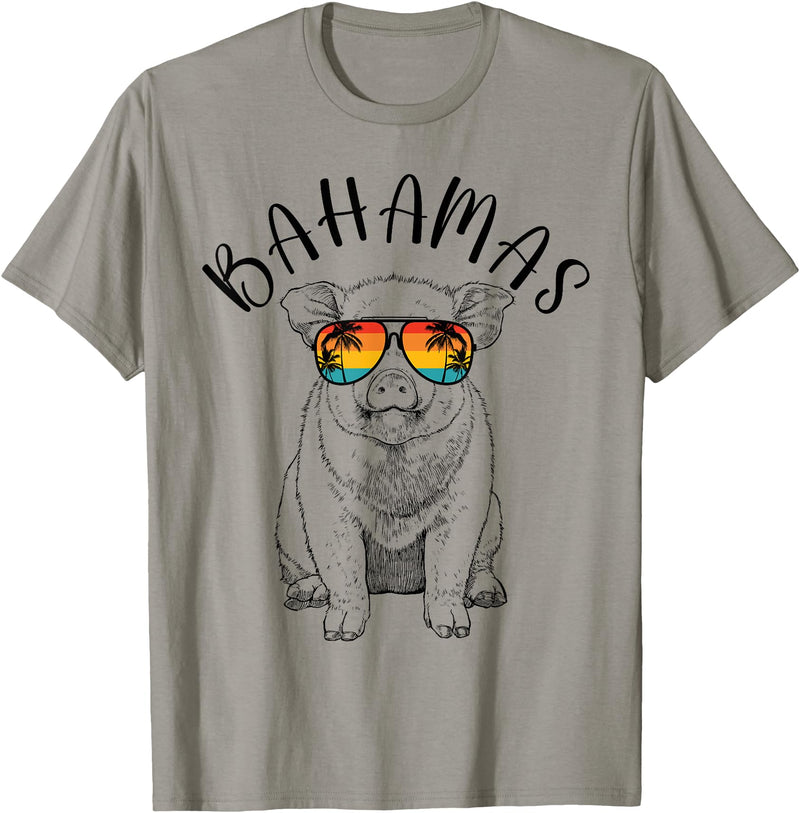 Funny Swimming Pigs It's Better in the Bahamas Bahamas Pig Bahamas Souvenir Family Vacation Trip T-Shirt - Slate Grey