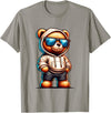 Rappers Aesthetic Urban Teddy Bear Graphic Hip Hop Teddy Bear Graphic Bears Cool Hip Hop Streetwear Colorful T-Shirt - Slate Grey