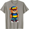 Ukrainian Teddy Bear Breakdance Rapper Ukrainian Flag Teddy Bear Ukraine Hip Hop T-Shirt - Slate Grey