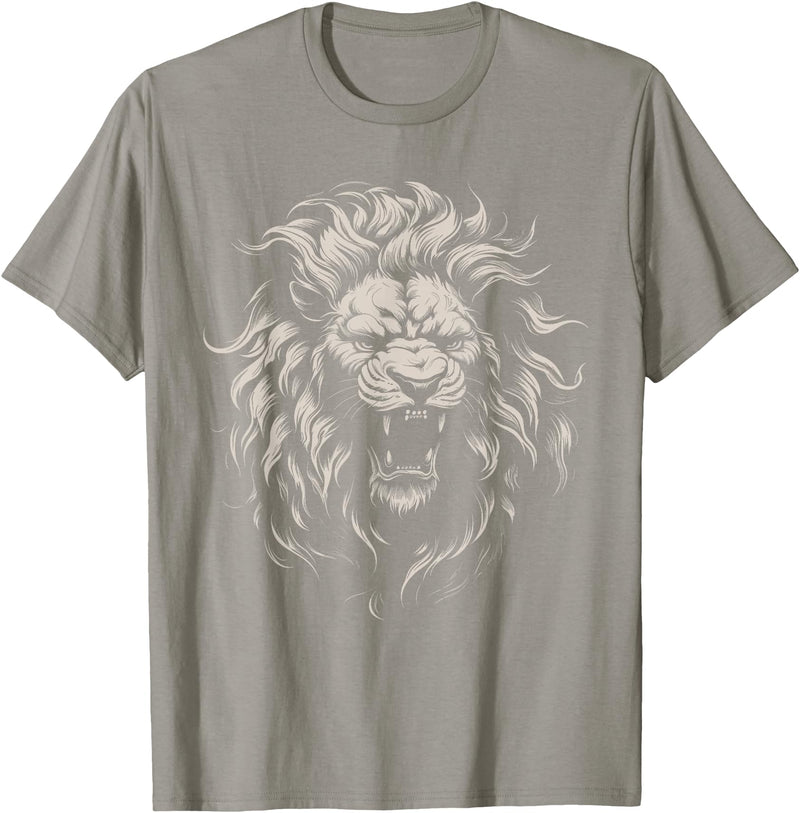 black animals art Lion Roar Head Art face for Lovers Lions King African Animal T-Shirt - Slate Grey