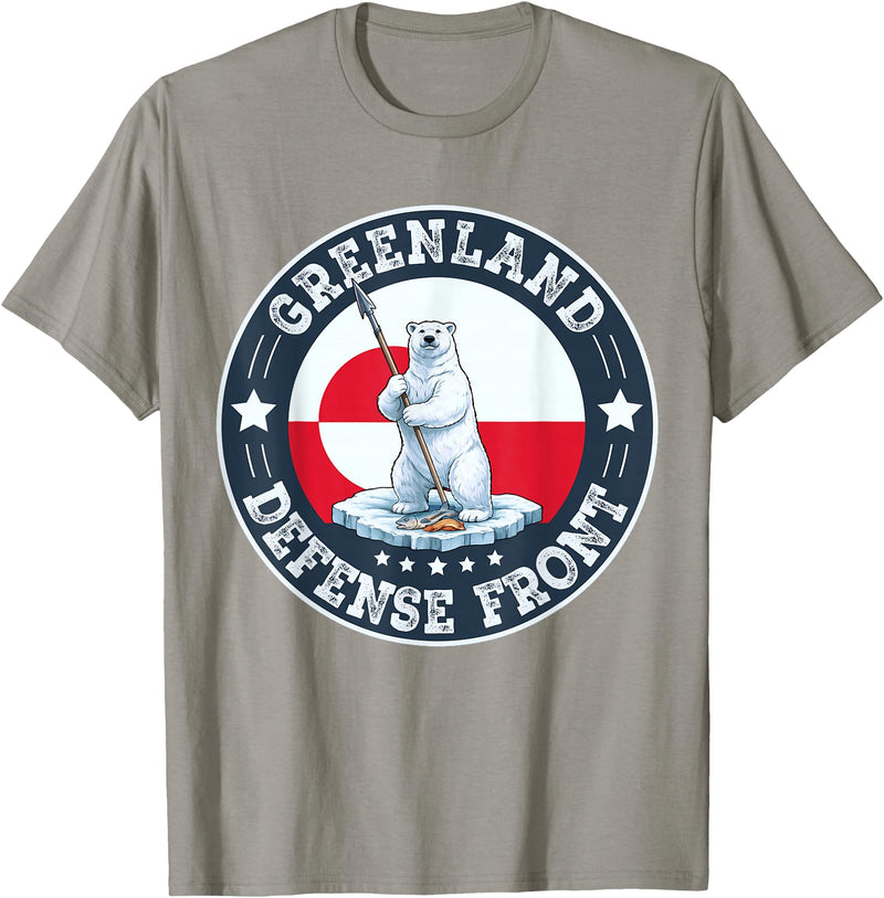 Greenland Defense Front Polar Bear Retro Tees Greenland Guard Polar Bear Spear Arctic Emblem T-Shirt - Slate Grey