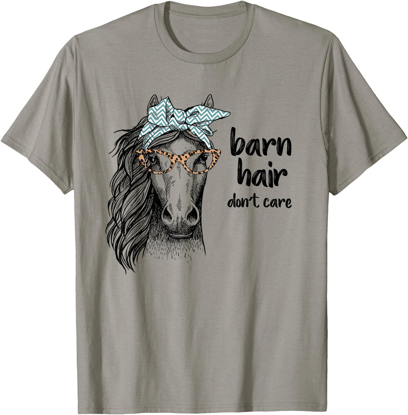 Girl Horse Shirts by Southerngal Cute Horse Love Girl Shirt Barn Hair Don't Care Cowgirl Gift T-Shirt - Slate Grey