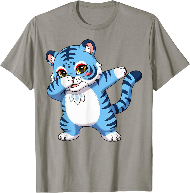 generic Funny Cartoon Korean Tiger for Youth Toddler Kids Boys Girls T-Shirt - Slate Grey