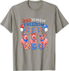 Farmer 4th Of July Costume 250th Freedom 4th of July US Flag Fireworks Three Cute Pigs T-Shirt - Slate Grey