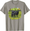 Farm Animal Art by CSForest Black Angus Cow & Cute Calf Farm Animals T-Shirt - Slate Grey