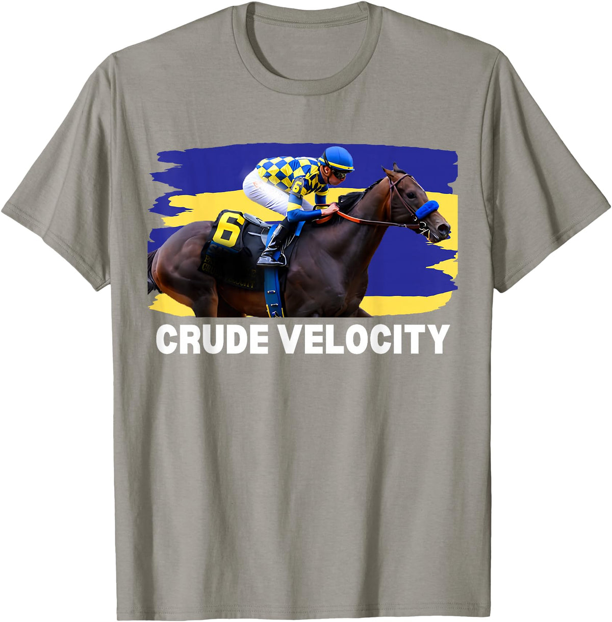 Handicapping Horse Gear Crude Velocity Horse, Horse Racing, Santa Anita, Del Mar T-Shirt - Slate Grey
