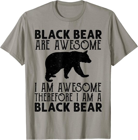 Cool American Black Bear Lovers gifts costume Black Bear Tee Funny American Bear Lover Animal T-Shirt - Slate Grey