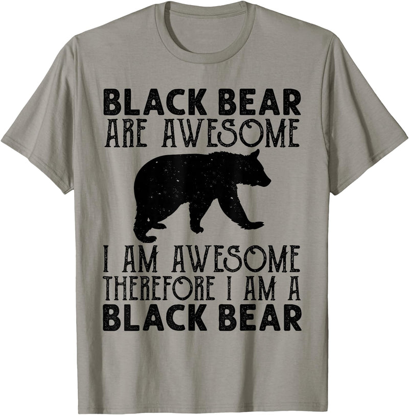 Cool American Black Bear Lovers gifts costume Black Bear Tee Funny American Bear Lover Animal T-Shirt - Slate Grey