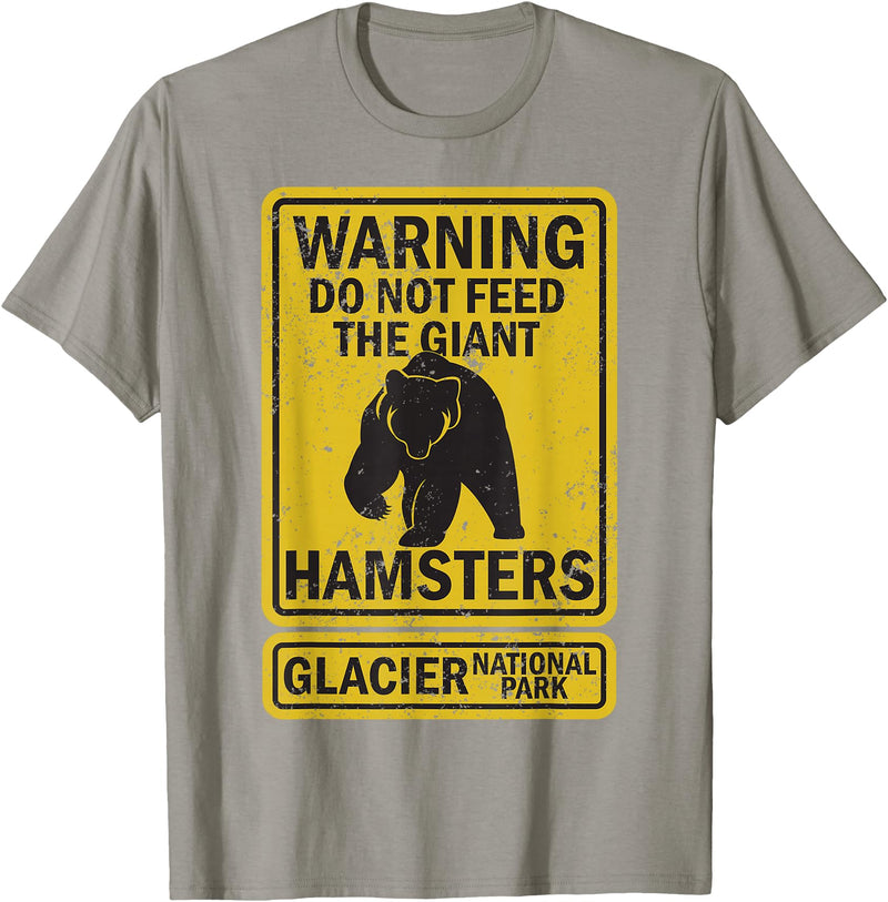 Montana Wildlife Nature Apparel Funny Glacier National Park Grizzly Brown Bear Souvenir Gift T-Shirt - Slate Grey