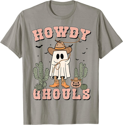 Howdy Ghouls Cowboy Ghost Toddler Funny Halloween Funny Howdy Ghouls Cowboy Ghost Men Women Toddler Halloween T-Shirt