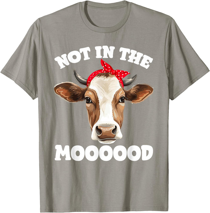 Don't Talk To Me Designz Not In The Mood Sarcastic Heifer Dairy Cow Midwest Farmer T-Shirt - Slate Grey