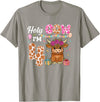 Holy Cow I'm 4 Highland Cow 4th Birthday Holy Cow I'm 4 Highland Cow Farming 4th Birthday 4 Years Old T-Shirt - Slate Grey