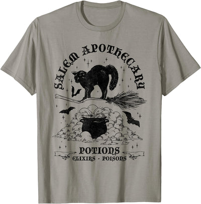 Funny Halloween Witch Gift Idea For Women Salem Apothecary, Black Cat Halloween Witch Men Women T-Shirt