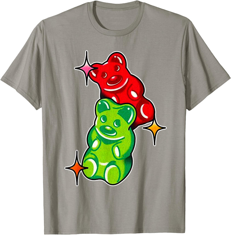 Urban Empyre Gummy Bear Candy Red Green T-Shirt - Slate Grey