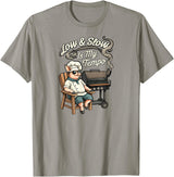 Pitmaster Pig Apparel Low & Slow Is My Tempo Pig BBQ Smoker T-Shirt - Slate Grey