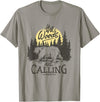 Funny Bear Themed Apparel & Accessories The Woods are Calling Cool Nature Bear Graphic T-Shirt - Slate Grey
