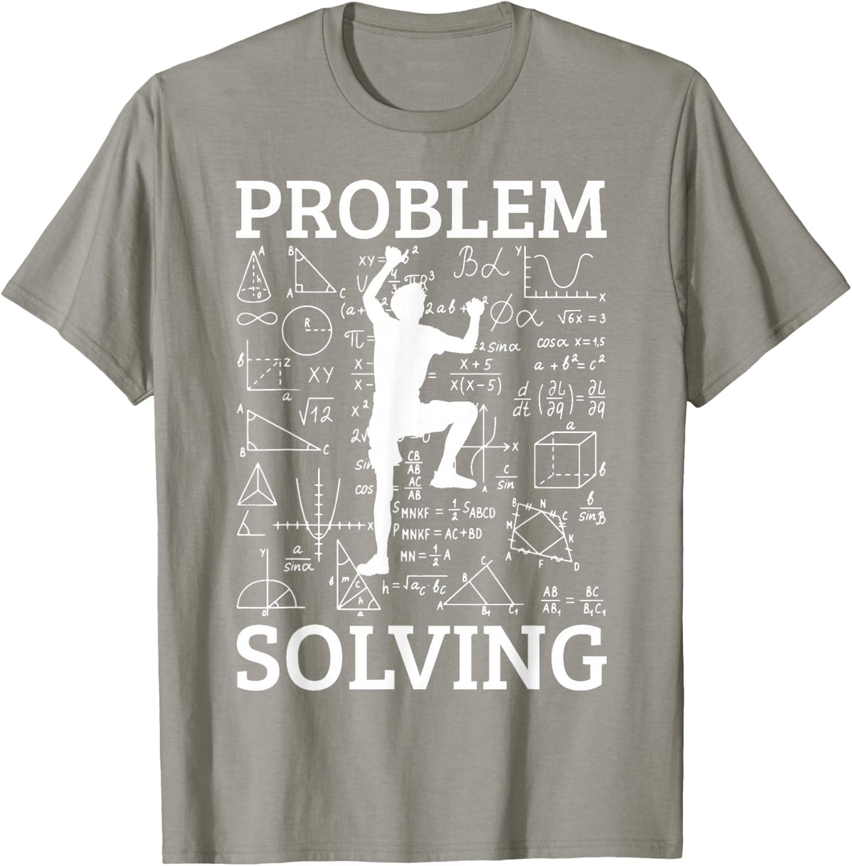 Climbing Problem Solving Rock Climber Bouldering Climb Wall T-Shirt - Slate Grey