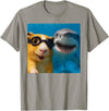Selfie Guinea Pig and Shark Summer Scuba Diving Funny Guinea Pig Selfie with Shark Ocean Lovers T-Shirt - Slate Grey