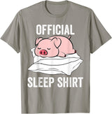 Cute Farmer Animal Designs Official Sleep Shirt Sleeping Cute Pig Piggy Farmer T-Shirt - Slate Grey