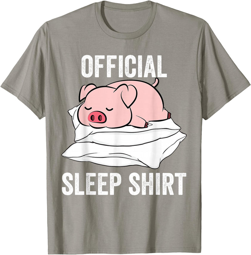 Cute Farmer Animal Designs Official Sleep Shirt Sleeping Cute Pig Piggy Farmer T-Shirt - Slate Grey