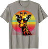 Funny Giraffe lover Giraffe Animal Vintage Sunglasses Giraffe T-Shirt - Slate Grey