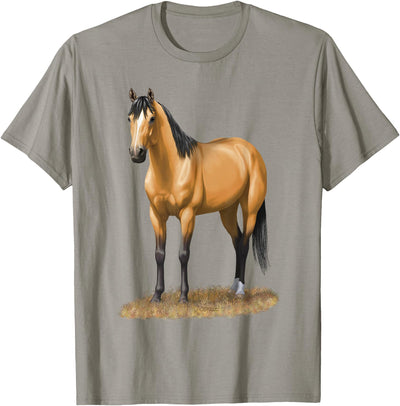 Horse Lover Shirts by CSForest Beautiful Buckskin Dun Quarter Horse Stallion Horse Lovers T-Shirt