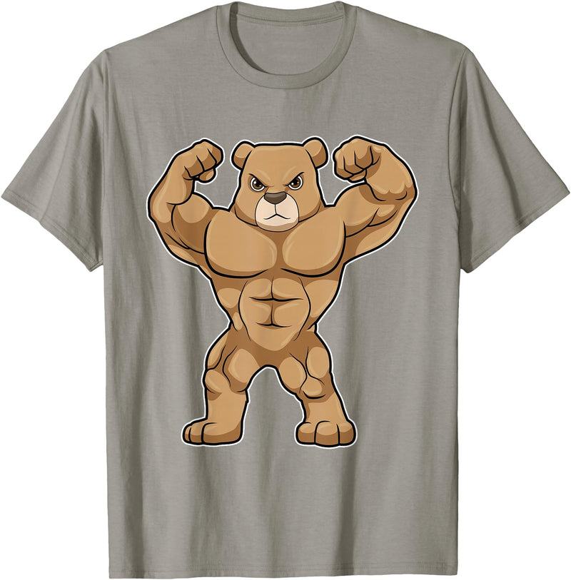 Snabdesign84 Bear Bodybuilder Bodybuilding Sports T-Shirt - Slate Grey