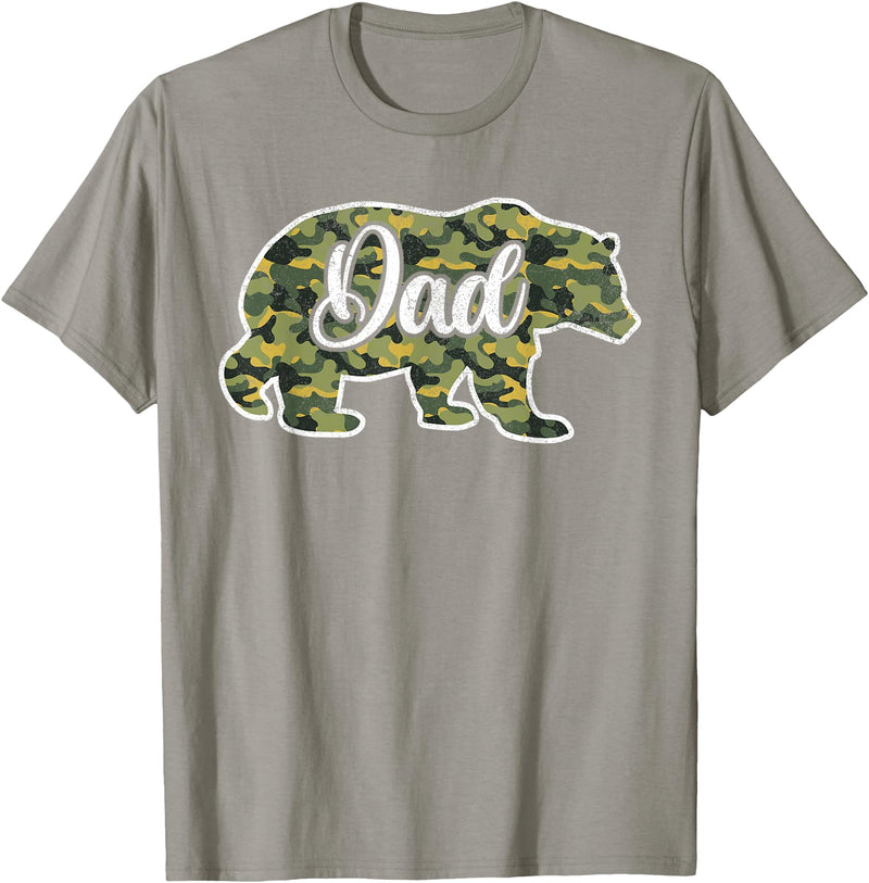 Bear Hunting Gifts For Hunters Men’s Bear Hunter Dad Camouflage Shirts, Father Hunting Camo T-Shirt - Slate Grey
