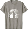 Scary Bunny Moon Night Rabbit T-Shirt in Slate Grey
