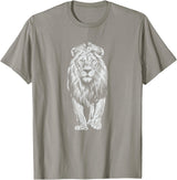 Laroli Aesthetic Art White Paint Art Lion Lions T-Shirt - Slate Grey