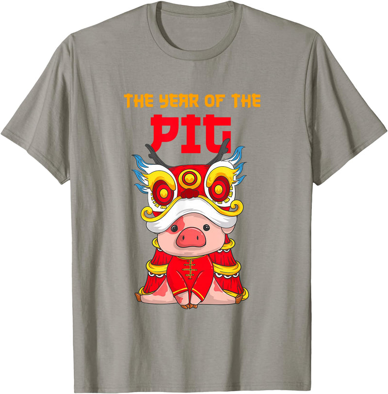 The Year Of The Pig 2031 Chinese Lunar New Year Year Of The Pig 2031 Chinese New Year Zodiac Sign Kids T-Shirt - Slate Grey