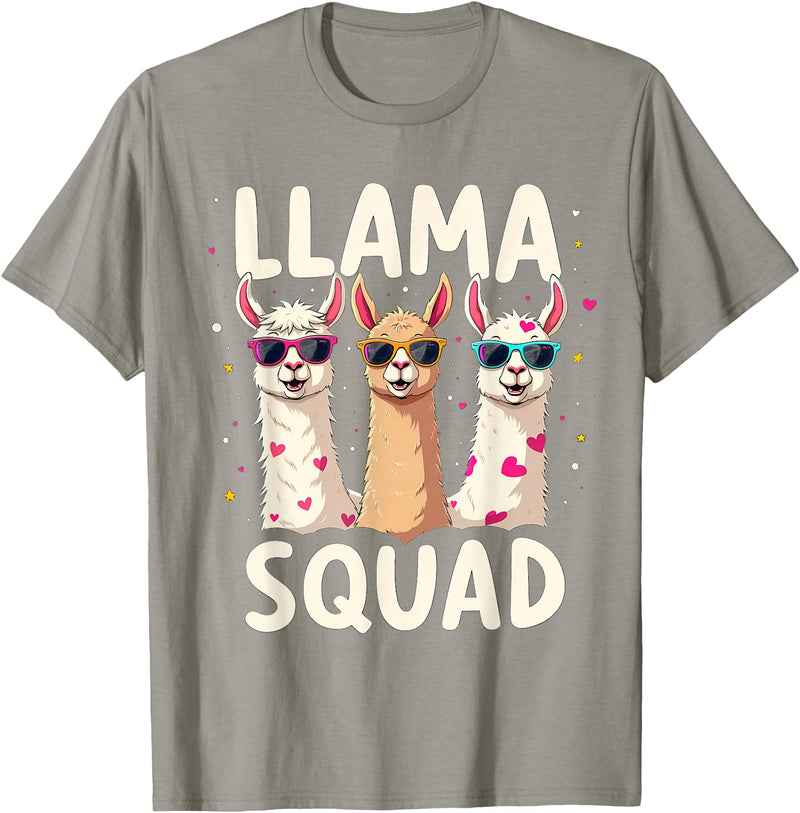 Funny Llama Alpaca Animal Lover Gifts Clothing Llama Squad T-Shirt - Slate Grey